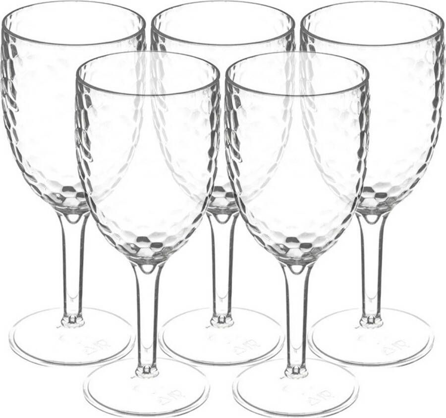 5five Wijnglazen Estiva 10x transparant onbreekbaar kunststof 350 ml witte rode wijn en rose