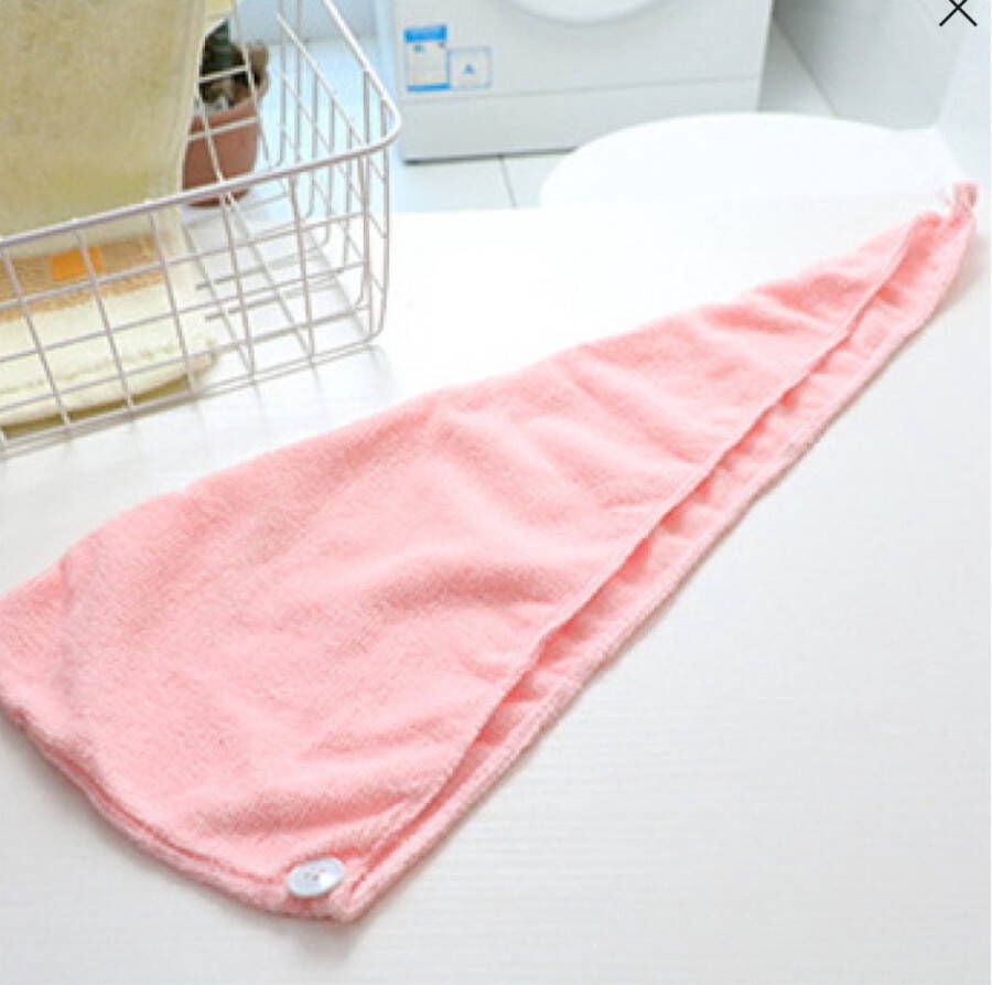 7and7 Haarhanddoek Roze Hair towel Hoofdhanddoek Microvezel Badstof Handdoek Sneldrogend Handdoek voor haar
