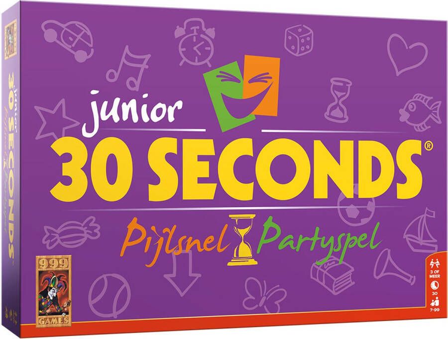 999 Games 30 Seconds Junior Partyspel Vanaf 7 jaar Kinderspel Gezelschapsspel Actiespel Nederlandstalig Kerstcadeau