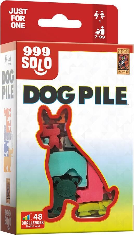 999 Games Dog Pile Breinbreker Puzzelstukjes in de vorm van Honden! Stimuleert het ruimtelijk inzicht Educatief spel Dierenpuzzel Solo spel Klein cadeautje Kerstcadeau