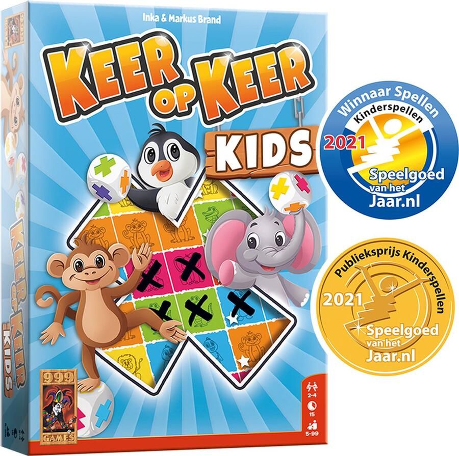 999 Games Keer op Keer Kids Dobbelspel Vanaf 5 jaar Kinderspel Gezelschapsspel Educatief spel Klein cadeautje Kerstcadeau - Foto 2