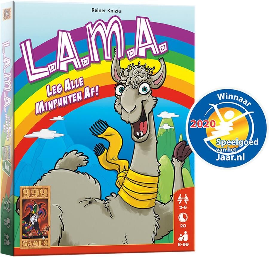 999 Games LAMA Vlot Kaartspel Eenvoudige spelregels Familiespel Gezelschapsspel Educatief spel Klein cadeautje Kerstcadeau - Foto 2