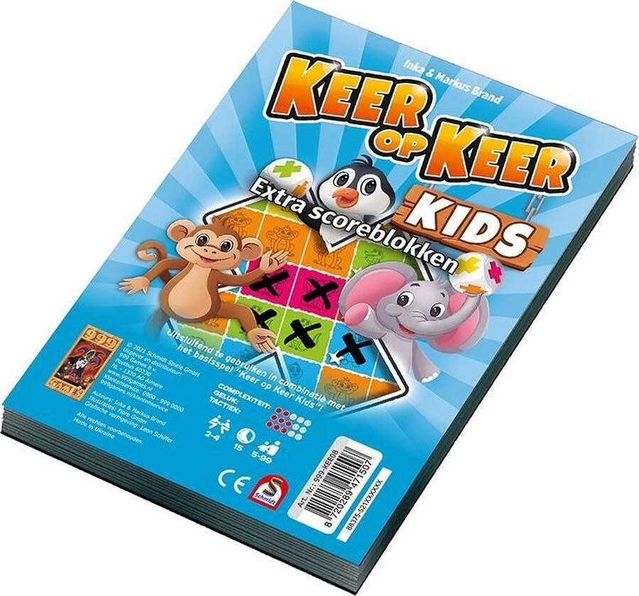 999 Games Scoreblokken Keer op Keer Kids twee stuks Dobbelspel