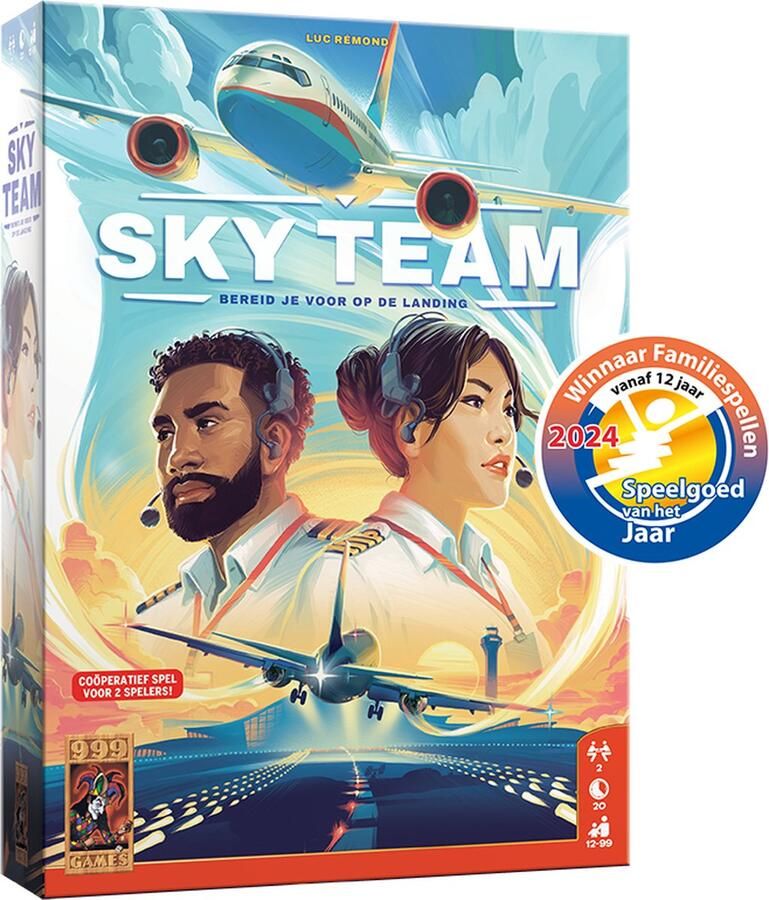 999 Games Sky Team Bordspel Voor 2 spelers Winnaar Speelgoed van het Jaar Coöperatief spel Nederlandstalig Kerstcadeau
