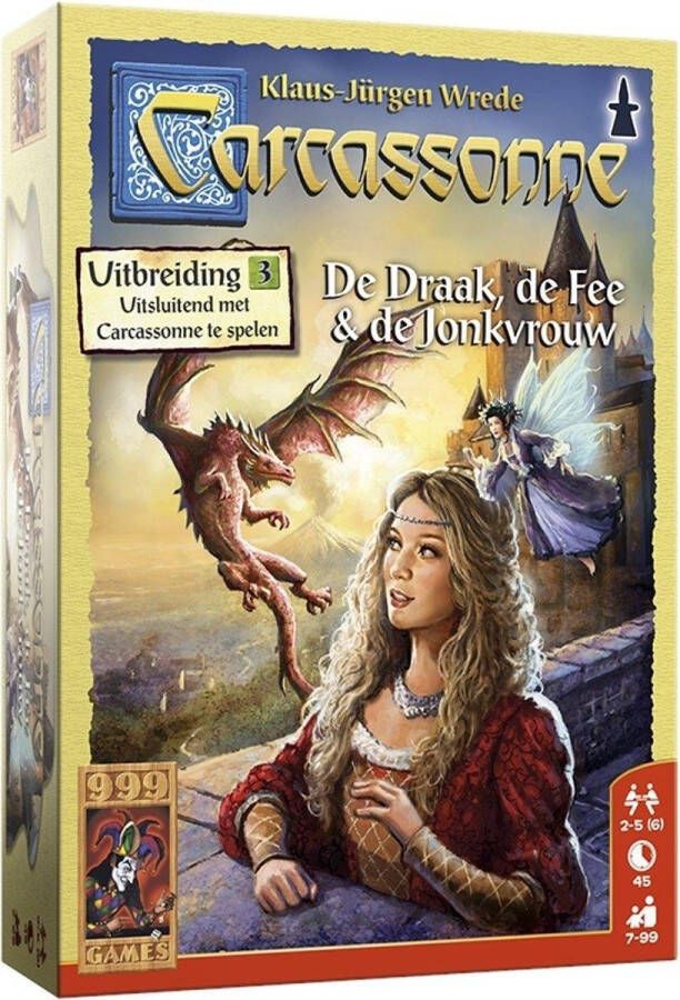 999 Games Carcassonne: De Draak de Fee en de Jonkvrouw Uitbreiding Bordspel