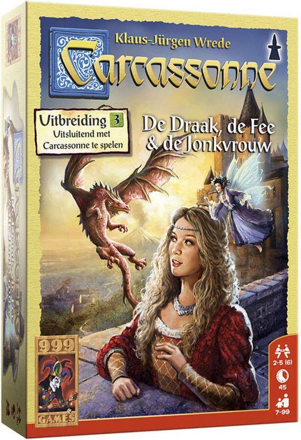 999 Games Carcassonne: De Draak de Fee en de Jonkvrouw Uitbreiding Bordspel