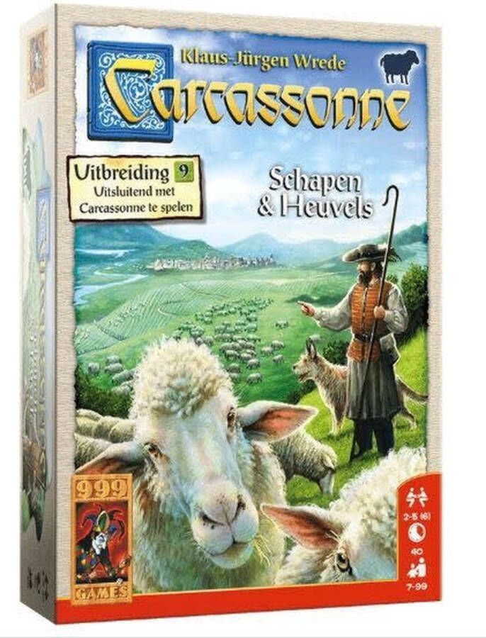 999 Games Carcassonne: Schapen & Heuvels Uitbreiding Bordspel