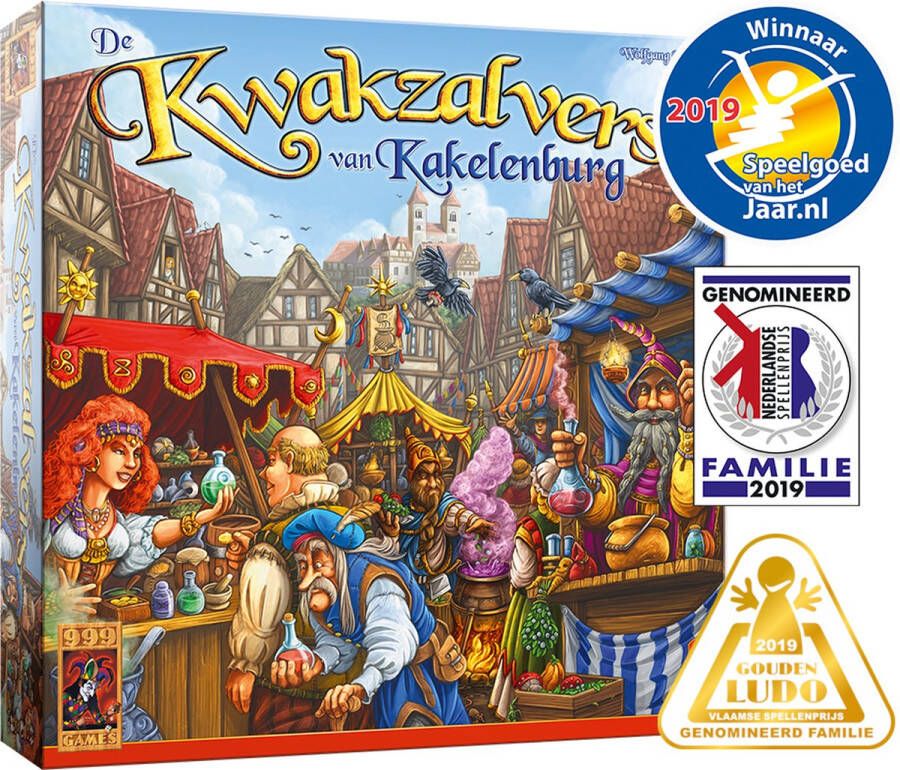 999 Games De Kwakzalvers van Kakelenburg Bordspel Familiespel Speel met z'n allen tegelijk! Gezelschapsspel Kerstcadeau