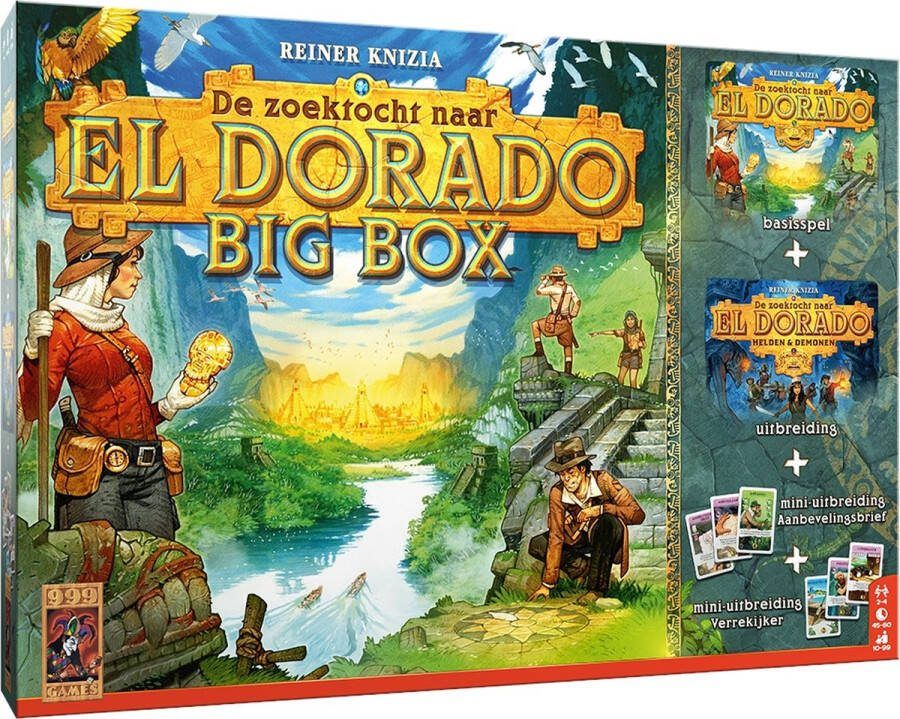 999 Games De Zoektocht naar El Dorado Big Box Bordspel Met 1 grote en 2 mini-uitbreidingen Gezelschapsspel Familiespel Exclusief bij Bol verkrijgbaar Kerstcadeau