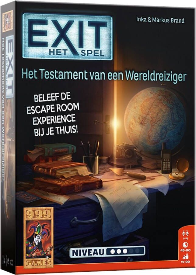 999 Games EXIT Het Testament van een Wereldreiziger Escape Room Spel De escape room-ervaring in huis Gezelschapsspel Breinbreker Klein cadeautje Kerstcadeau