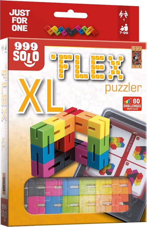 999 Games Flex Puzzler XL Breinbreker Uitdagende puzzel als fidget toy Stimuleert het ruimtelijk inzicht Educatief spel Fidget Toy Solo spel Klein cadeautje Kerstcadeau