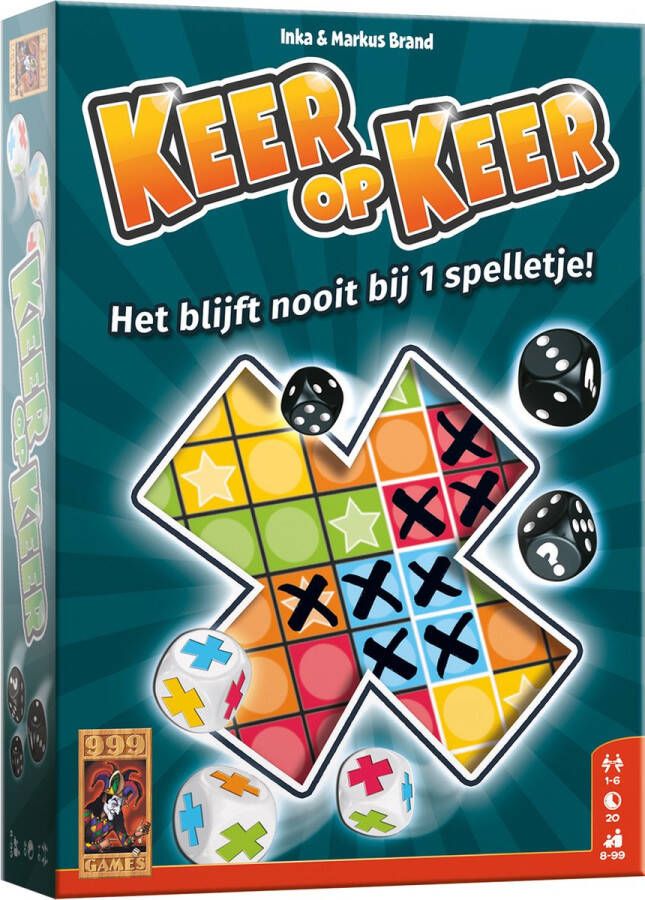 999 Games Keer op Keer Dobbelspel Hét dobbelspel voor het hele gezin Gezelschapsspel Familiespel Educatief spel Klein cadeautje Kerstcadeau