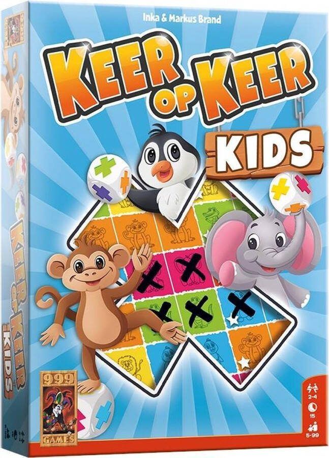 999 Games Keer op Keer Kids Dobbelspel Vanaf 5 jaar Kinderspel Gezelschapsspel Educatief spel Klein cadeautje Kerstcadeau