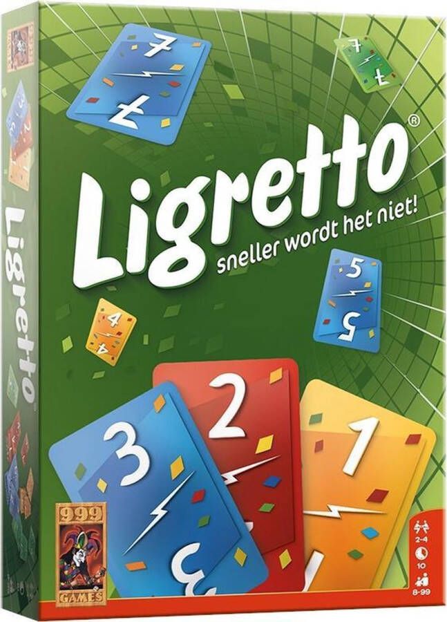 999 Games Ligretto: Groen- Kaartspel Iedereen speelt tegelijkertijd Familiespel Gezelschapsspel Actiespel Klein cadeautje Kerstcadeau