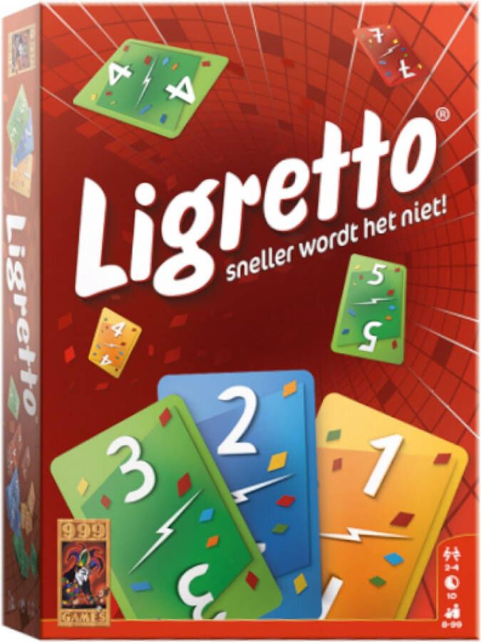 999 Games Ligretto: Rood Kaartspel Iedereen speelt tegelijkertijd Familiespel Gezelschapsspel Actiespel Klein cadeautje Kerstcadeau