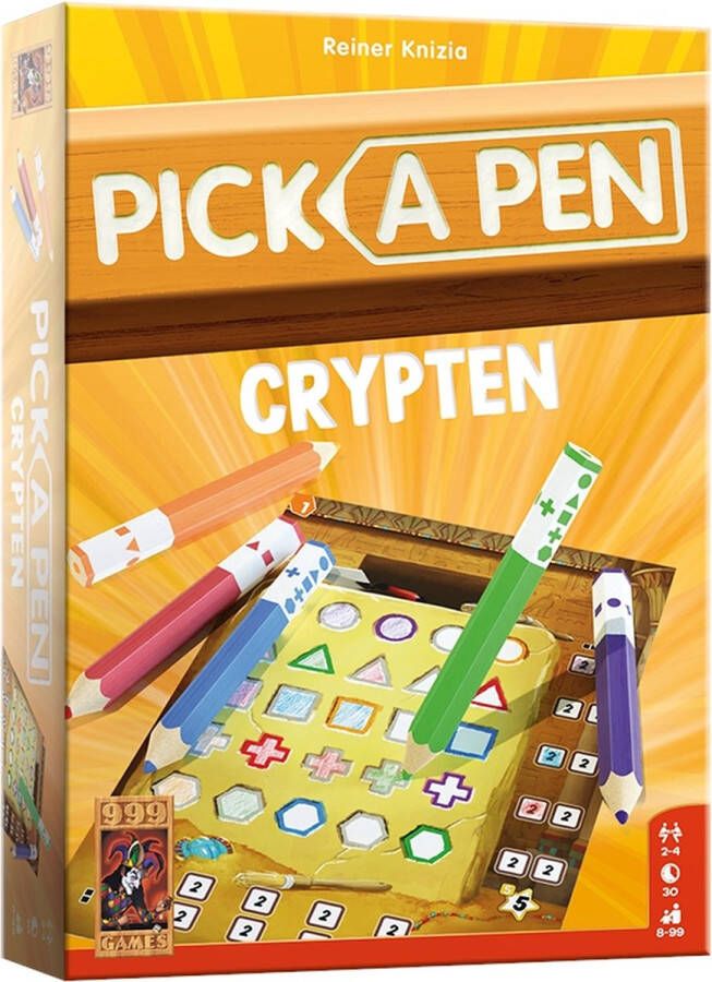 999 Games Pick a Pen Crypten Dobbelspel Dobbelen met potloden Scorevellen van 3 verschillende niveaus Gezelschapsspel Familiespel Klein cadeautje Kerstcadeau