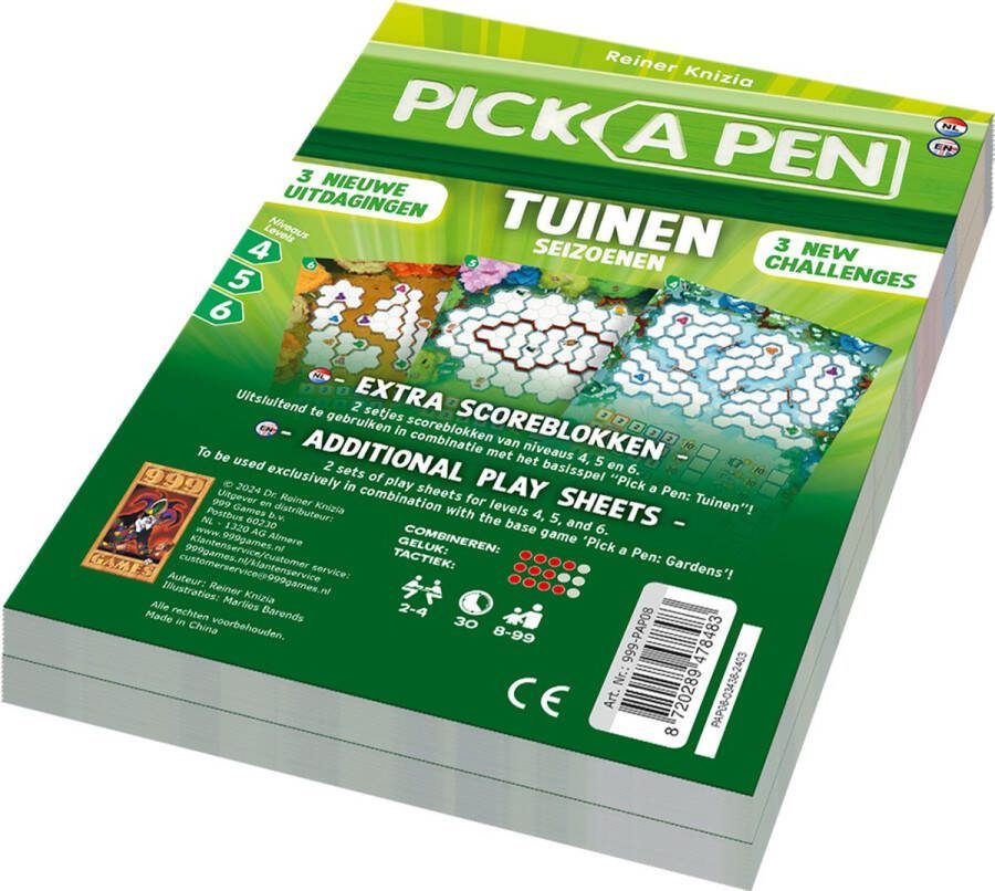 999 Games Pick A Pen: Tuinen Seizoenen level 4 5 6 Scoreblokken