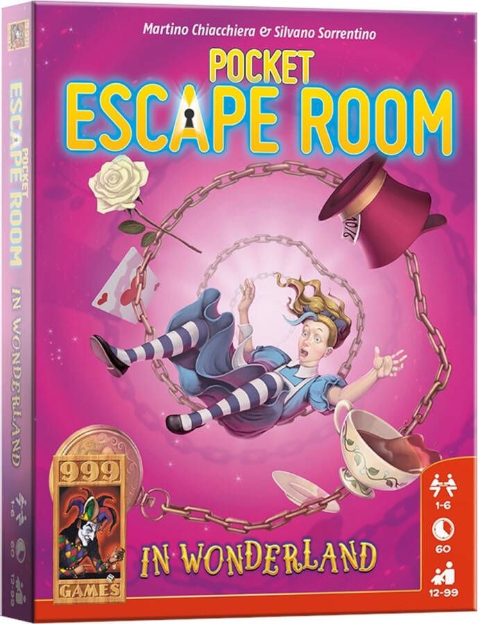 999 Games Pocket Escape Room in Wonderland Escape Room Spel Los puzzels op en ontsnap Gezelschapsspel Breinbreker Nederlandstalig Klein cadeautje Kerstcadeau