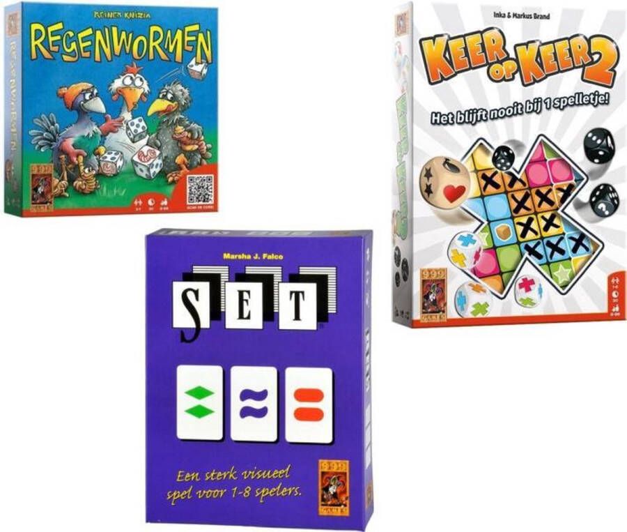 999 Games Regenwormen + Set + Keer op Keer 2