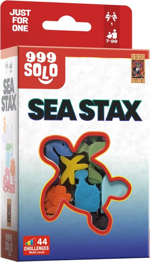 999 Games Sea Stax Breinbreker Puzzelstukjes in de vorm van zeedieren Stimuleert het ruimtelijk inzicht Educatief spel Dierenpuzzel Solo spel Klein cadeautje Kerstcadeau