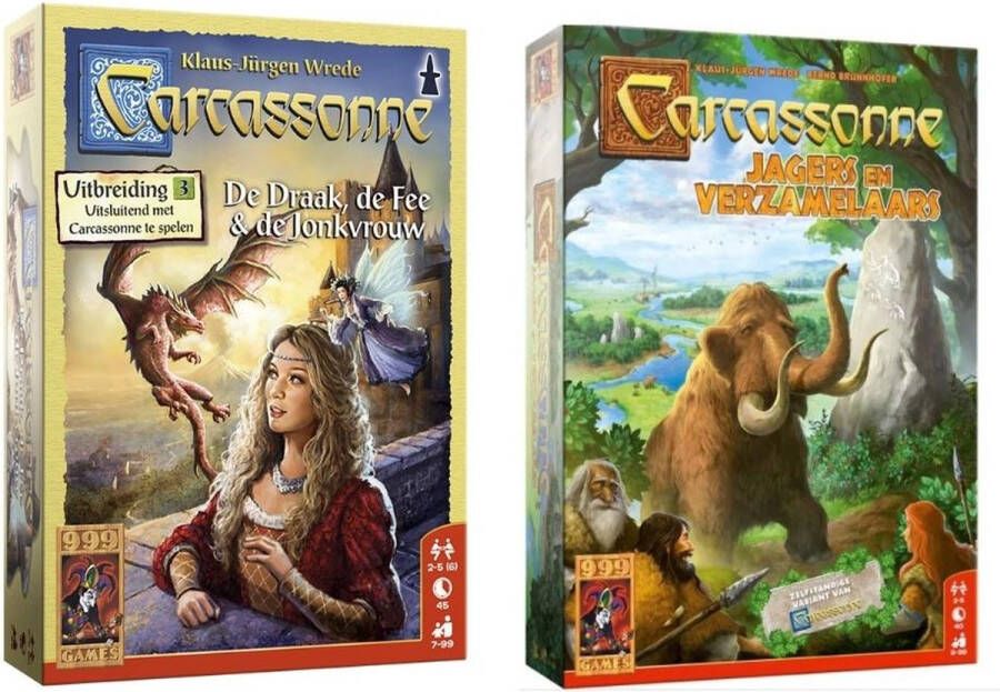 999 Games Spellenbundel 2 Stuks Carcassonne De Draak De Fee en De Jonkvrouw & Jagers en Verzamelaars