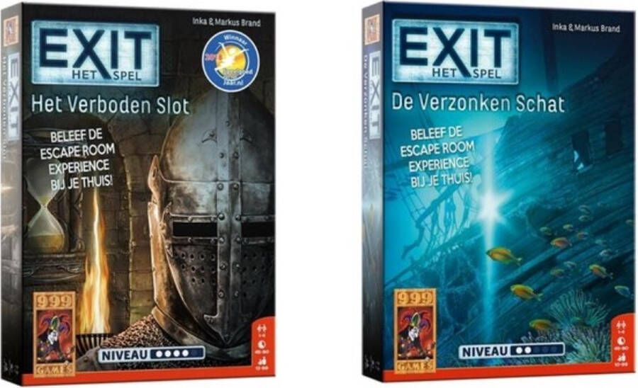 999 Games Spellenbundel 2 Stuks Exit Het Verboden Slot & De Verzonken Schat