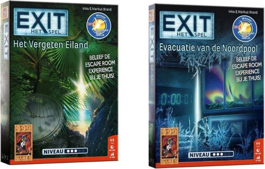 999 Games Spellenbundel 2 Stuks Exit Het Vergeten Eiland & Evacuatie Van De Noordpool