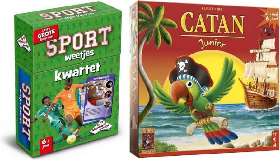 999 Games Spellenbundel 2 Stuks Kwartet Sport Weetjes & Catan Junior