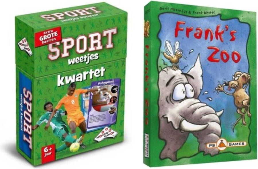 999 Games Spellenbundel 2 Stuks Kwartet Sport Weetjes & Franks Zoo