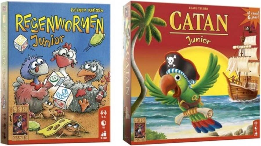 999 Games Spellenbundel 2 Stuks Regenwormen Junior & Catan Junior