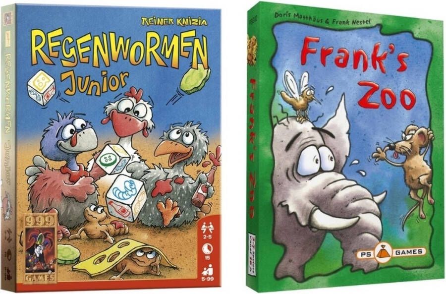 999 Games Spellenbundel 2 Stuks Regenwormen Junior & Franks Zoo