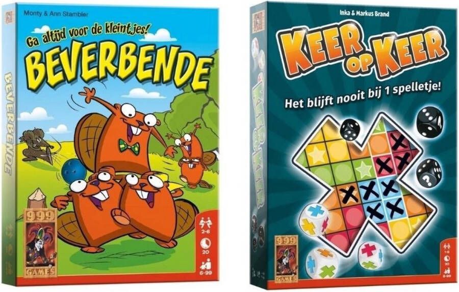 999 Games Spellenbundel Dobbelspel 2 Stuks Beverbende & Keer op Keer