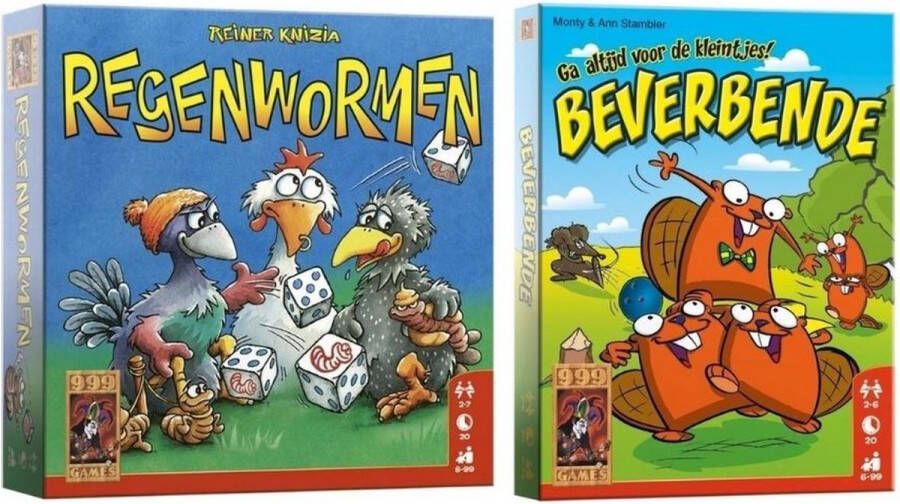 999 Games Spellenbundel Dobbelspel 2 Stuks Regenwormen & Beverbende