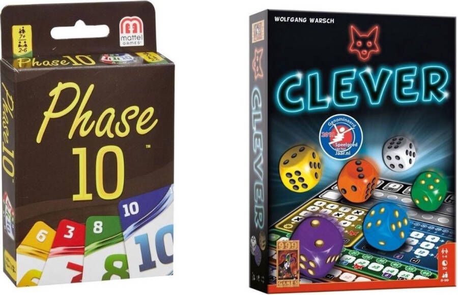 999 Games Spellenbundel Kaartspel 2 stuks Phase 10 & Clever