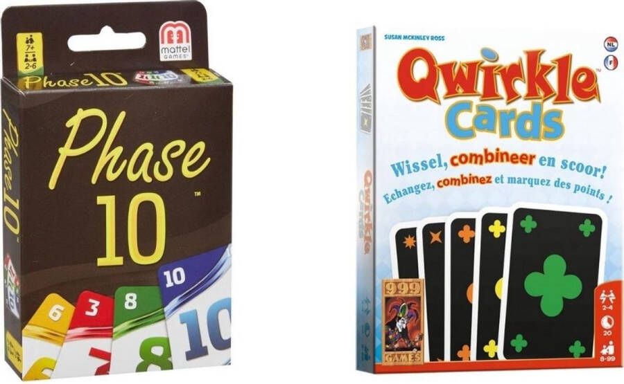999 Games Spellenbundel Kaartspel 2 stuks Phase 10 & Qwirkle Kaartspel