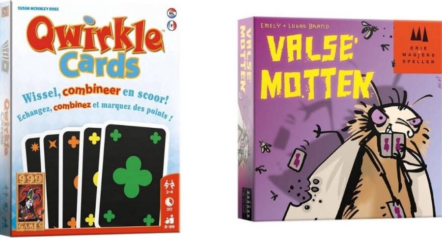 999 Games Spellenbundel Kaartspel 2 stuks Qwirkle & Valse Motten