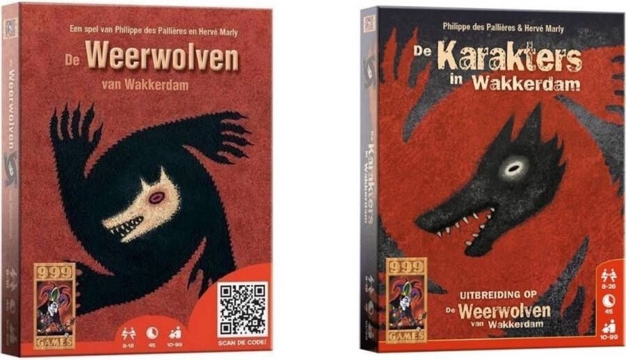 999 Games Spellenbundel Kaartspel 2 stuks Weerwolven & Uitbereiding Karakters