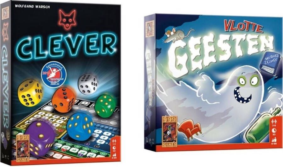 999 Games Spellenbundel Kaartspel Dobbelspel 2 stuks Clever & Vlotte Geesten