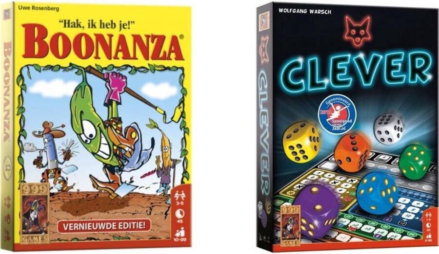 999 Games Spellenbundel Kaartspellen 2 Stuks Boonanza & Clever