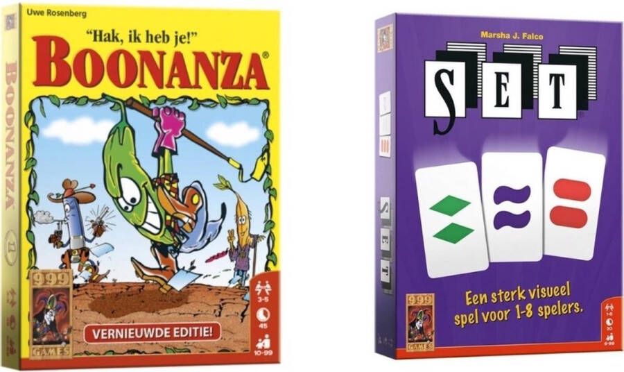 999 Games Spellenbundel Kaartspellen 2 Stuks Boonanza & SET!