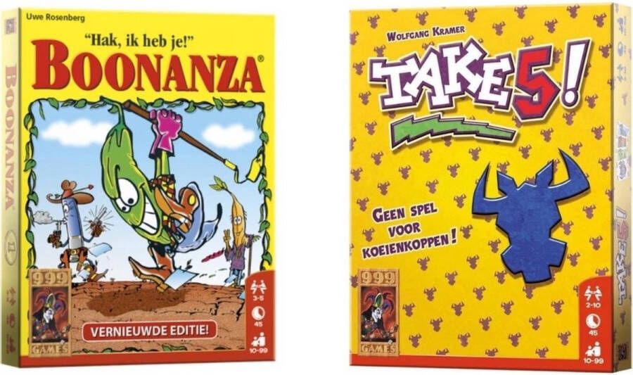 999 Games Spellenbundel Kaartspellen 2 Stuks Boonanza & Take 5!