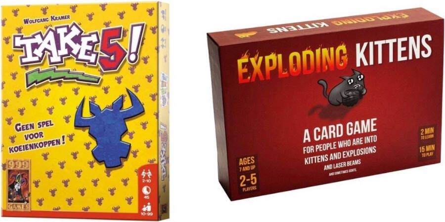 999 Games Spellenbundel Kaartspellen 2 Stuks Take 5! & Exploding Kittens