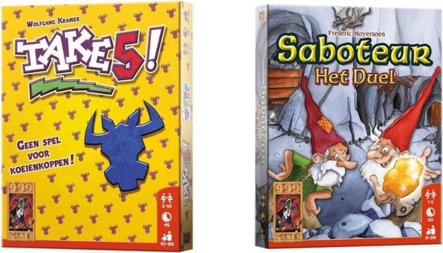 999 Games Spellenbundel Kaartspellen 2 Stuks Take 5! & Saboteur: Het Duel