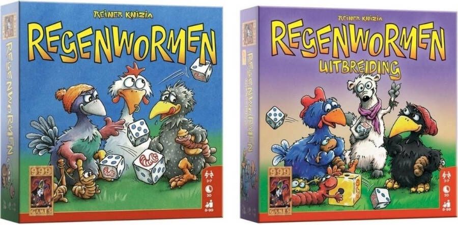 999 Games Spellenset 2 stuks Regenwormen Origineel & Uitbreiding
