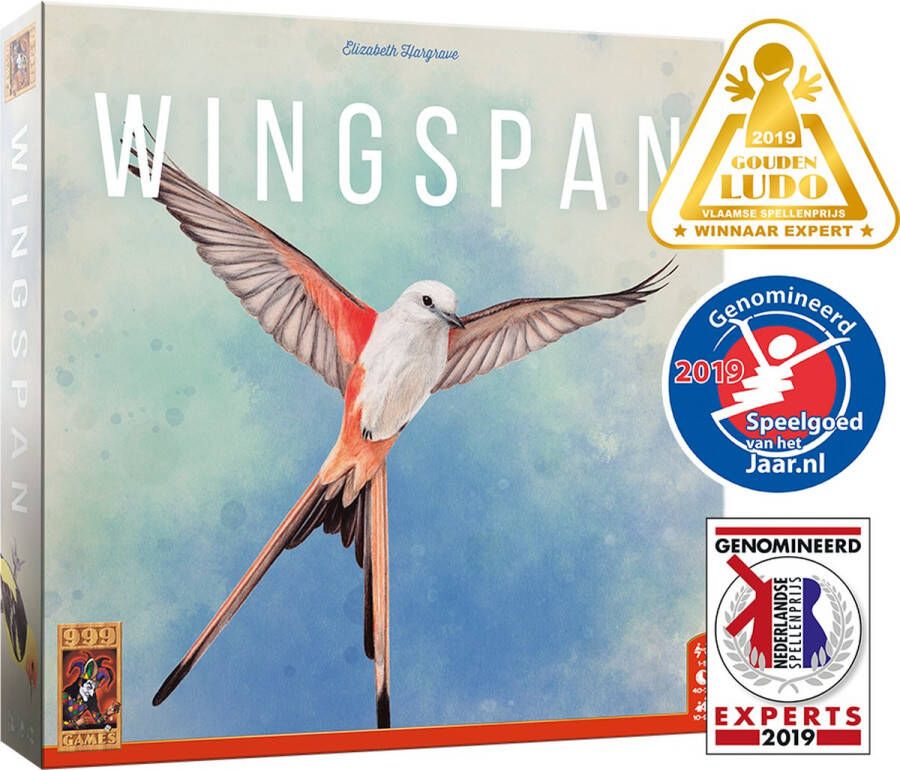 999 Games Wingspan Bordspel Prachtig vormgegeven Ook voor 1 speler Gezelschapsspel Kerstcadeau