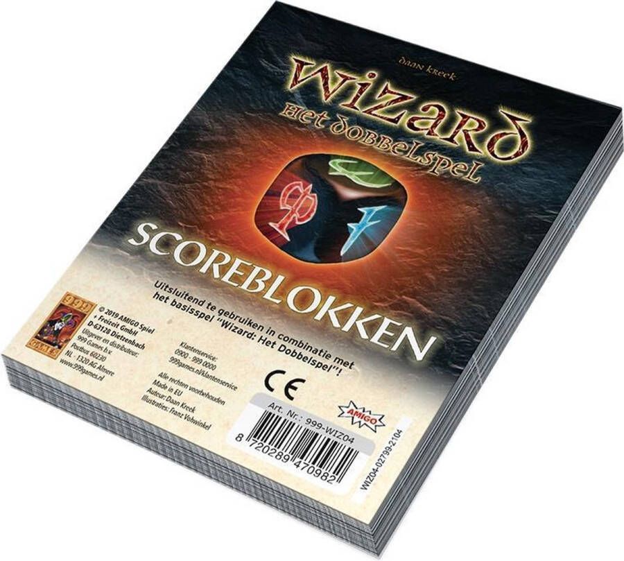 999 Games Wizard dobbelspel uitbreiding drie stuks scoreblokken