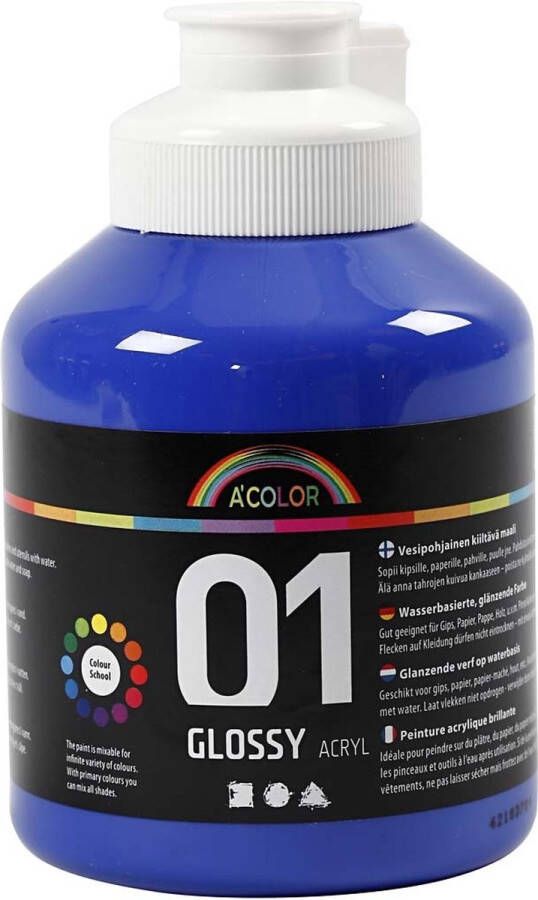 A-Color Glossy acrylverf blauw 01 glossy 500 ml