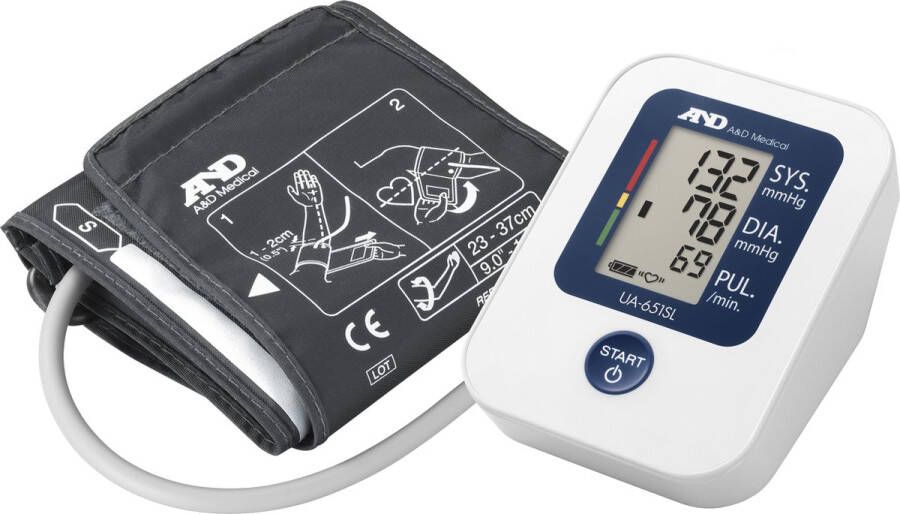 A&D Medical A&D UA-651SL Bloeddrukmeter Bovenarm 23-37cm aanbevolen Nederlandse Hartstichting