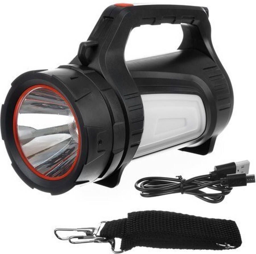 2in1 Powerbank en Zaklamp 8 Standen verlichting Met Rode Alarm Licht Verstelbare Handvat Klussen Reizen Kamperen Auto Outdoor