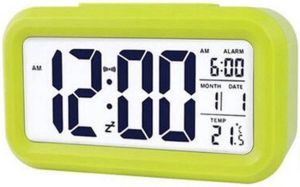 A&K Digitale Wekker | Alarmklok | Inclusief temperatuurmeter | Met snooze en verlichtingsfunctie | Groen